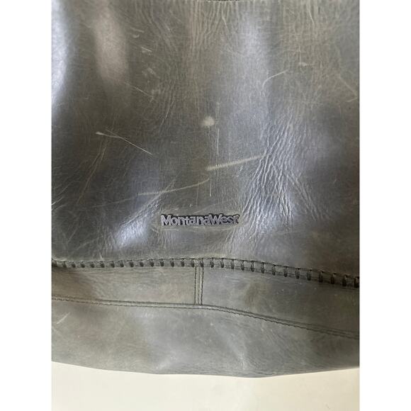 Montana West Genuine Leather Concealed Carry Wide Tote Green - Picture 2 of 6